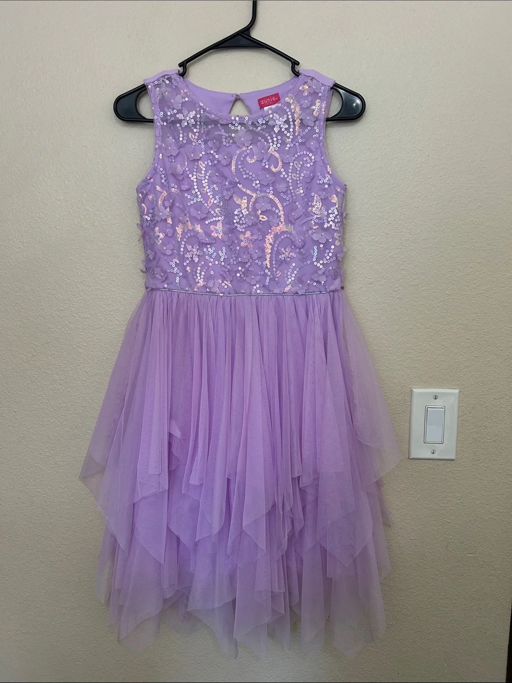 Zunie Lavender Sequin Tulle Formal Dress